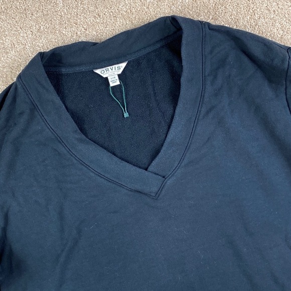 Orvis Tops - Orvis Women's V‎ Neck Short Sleeve Sweatshirt Pullover Black